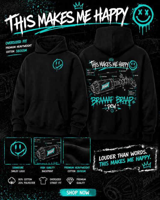 Braaap Braap Oversized Hoodie Türkis