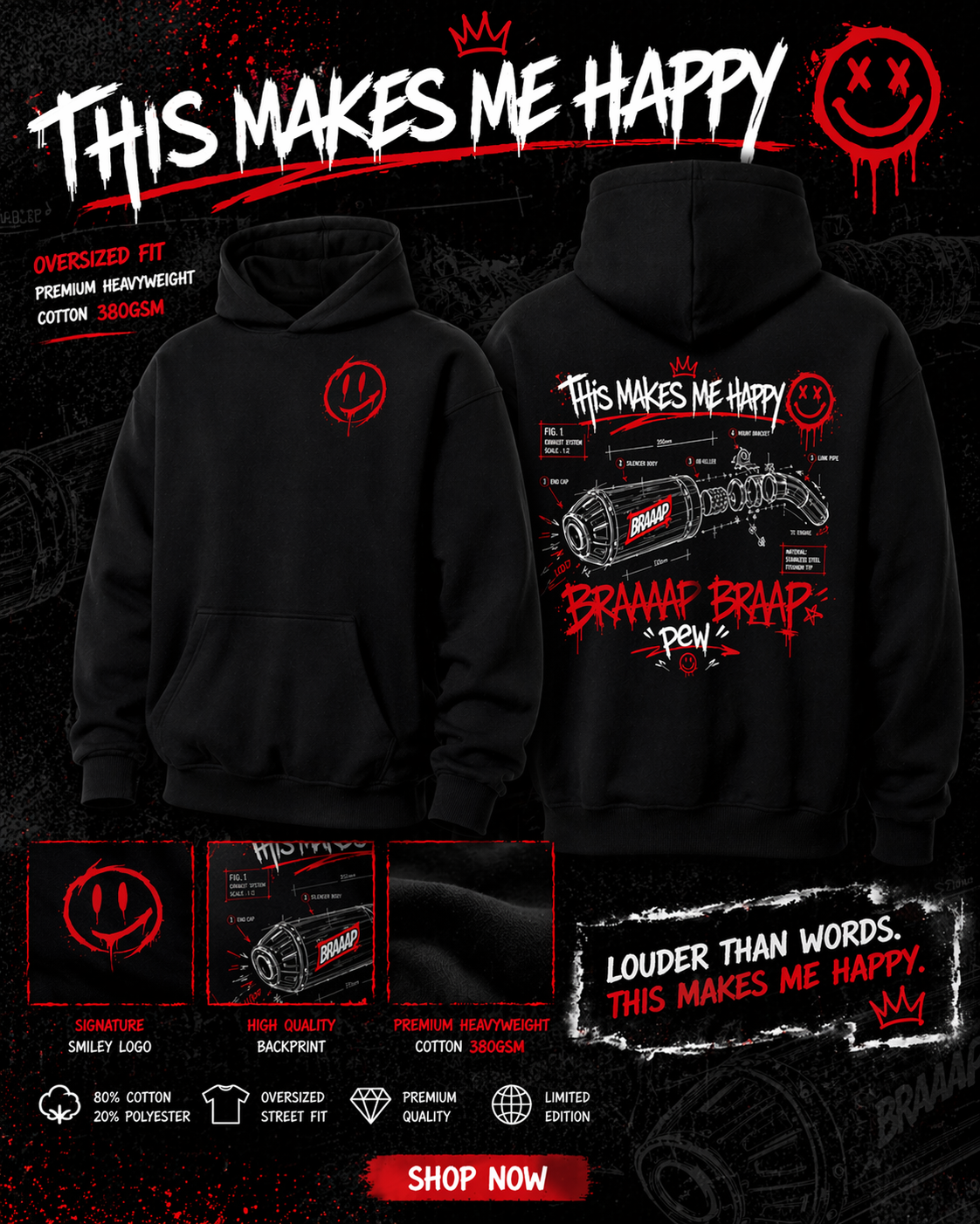 Braaaap Braap - Oversized Hoodie